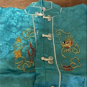 Vintage PJ Traditional 2 Piece Chinese Pajama Set - 4T- New -emerald‎
